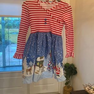 Eleanor Rose Santa’s Workshop Christmas dress size 8 - 10 with matching headband